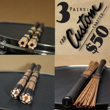 Load image into Gallery viewer, 3Pairs FreePost! fbb's Handmade: 5A 5B drum brushes rods drumsticks brush sticks